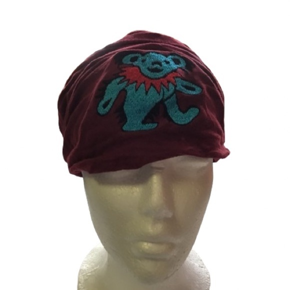 Grateful Dead Embroidered Dancing Bear Head Scarf - Picture 1 of 8